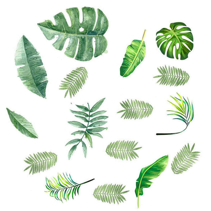 96 Pcs Palm Leaf Wall Stickers Decals, Floor Decals, Classroom Home Party Decoration Removable Tropical Plants Tree Leaves Stickers for Kids Nursery Room Decor