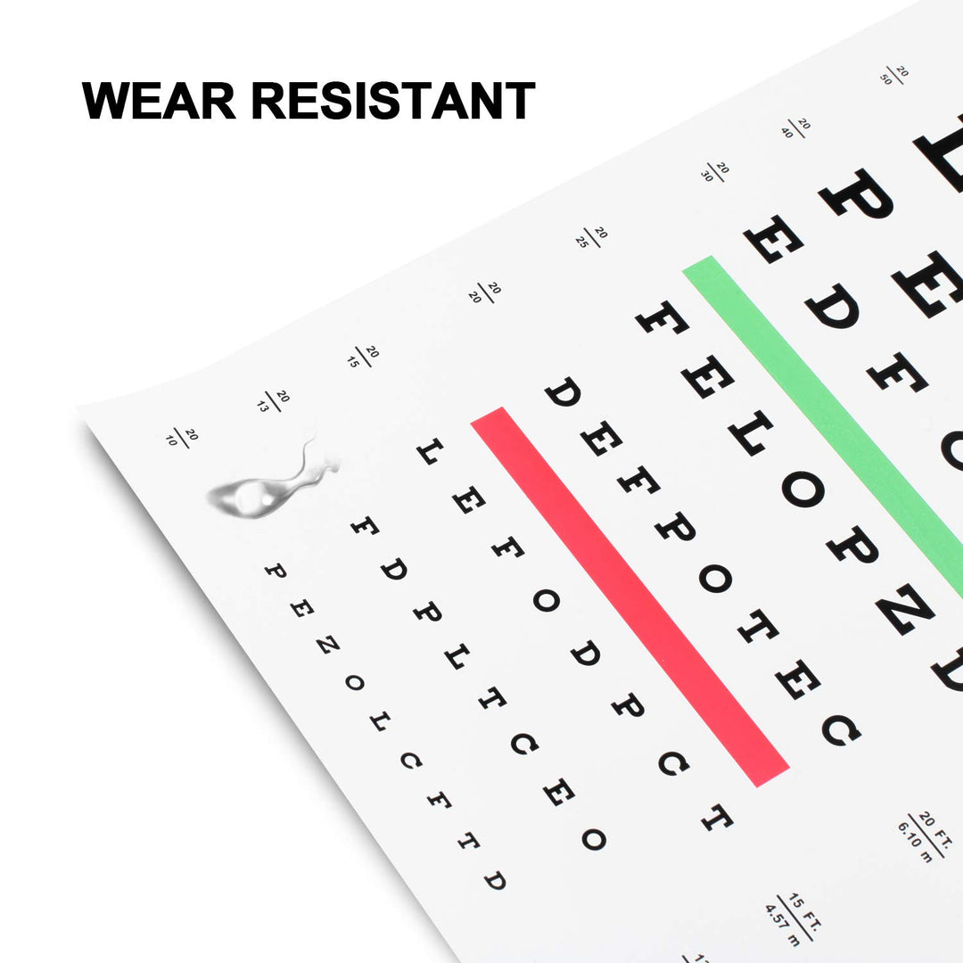 Eye Chart, Snellen Eye Chart, Wall Chart, Eye Charts for Eye Exams 20 feet 11 X 22 in.