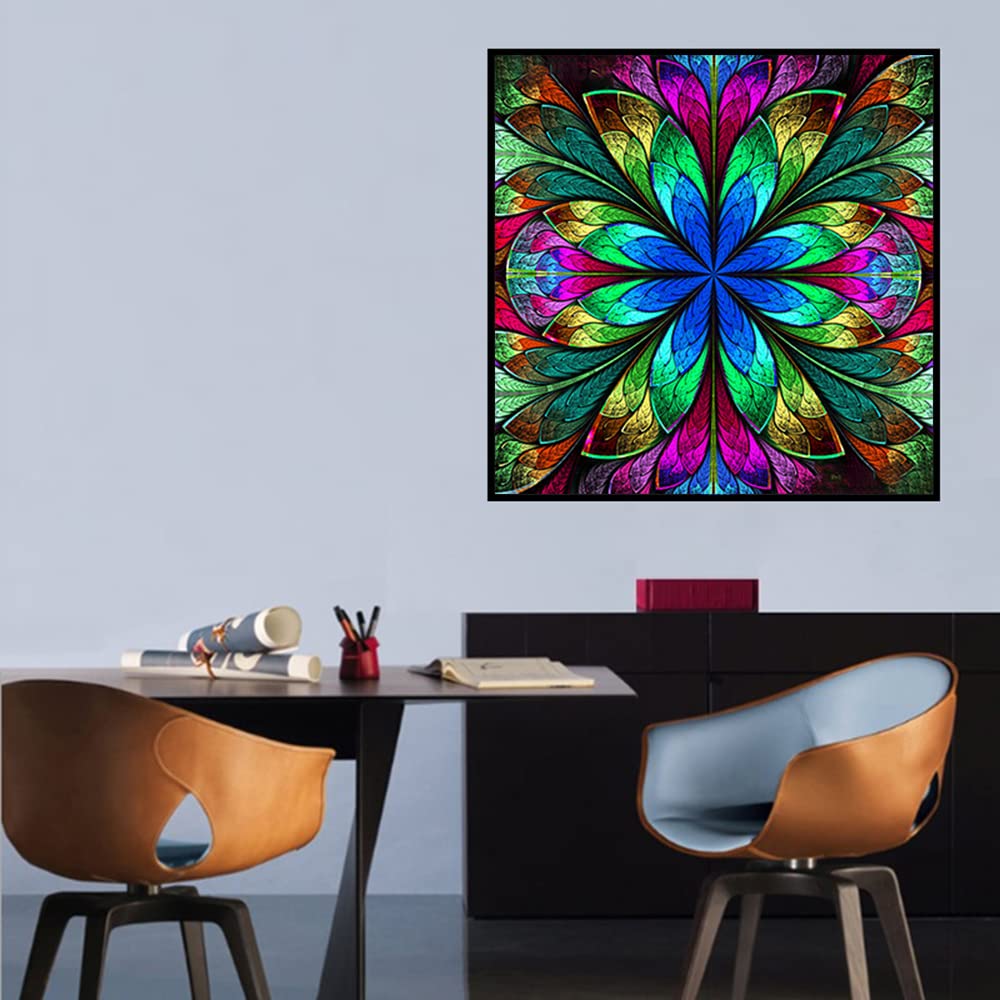 5D Mandala Diamond Painting Kits for Adults, DIY Diamond Art Full Drill Cross Stitch Embroidery Crafts for Home Decor (14 x 14 in) (Green) (PTM)