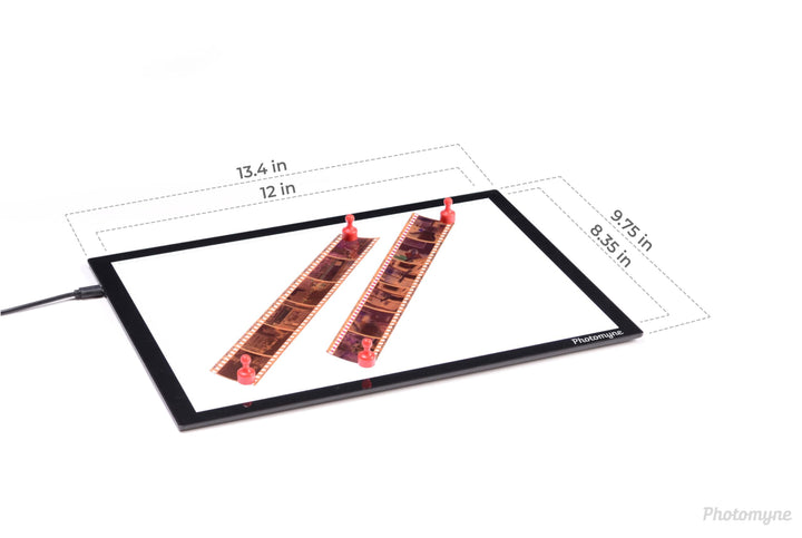 Magnetic Slide Viewer Light Box | Light Pad Backlight | A4 Negative Viewer | Film Negatives & Old Slides Scanning | Hands-Free Ultra-Thin Light Table | Ultimate Brightness (with USB Adapter) - Black