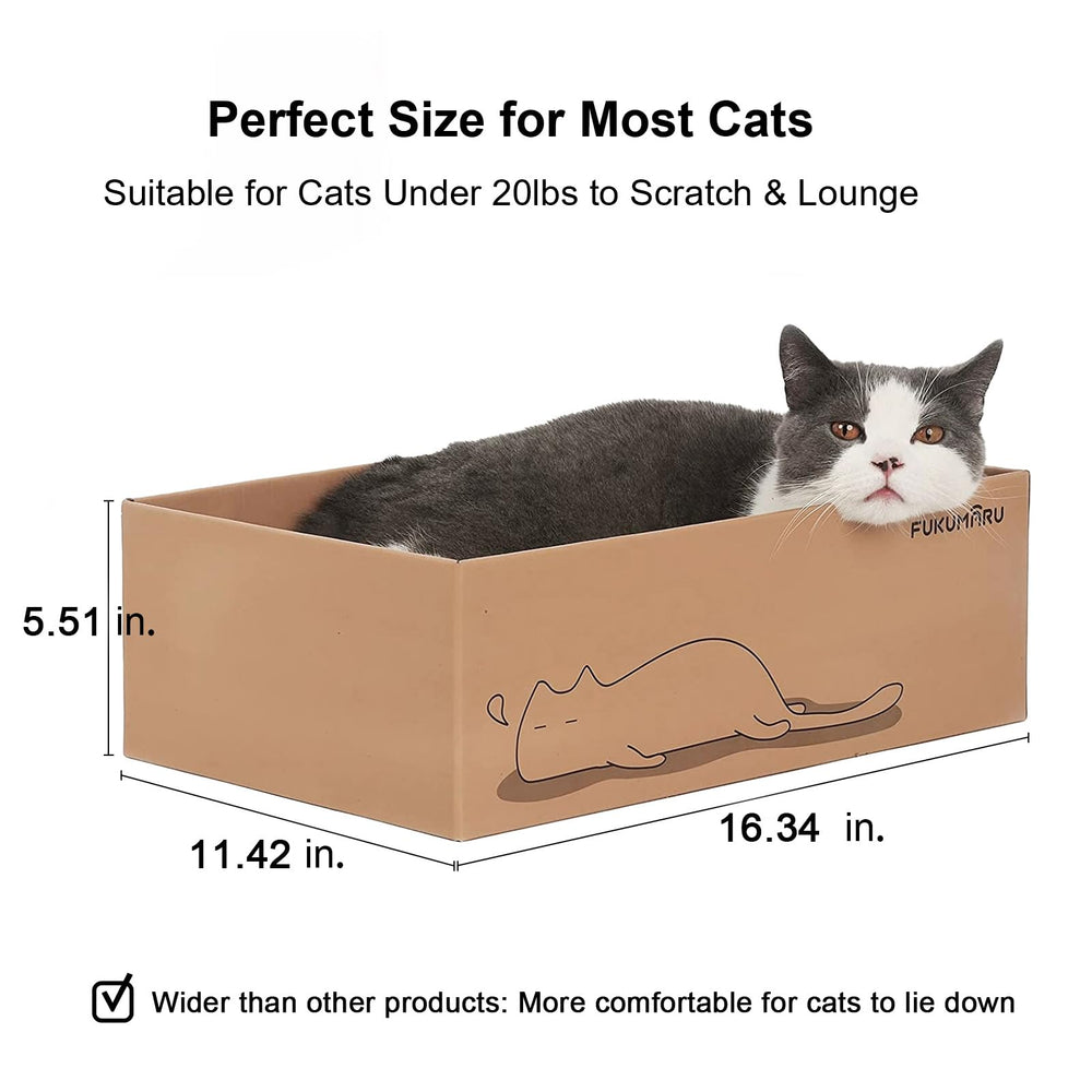5 PCS Cat Scratching Boards, 11.4 Inch Width Ex-Large Cat Scratcher Box, Reversible Cardboard Scratchers for Indoor Cats, Cat Scratch Box for Large, Medium and Small Cats, Protect Furniture