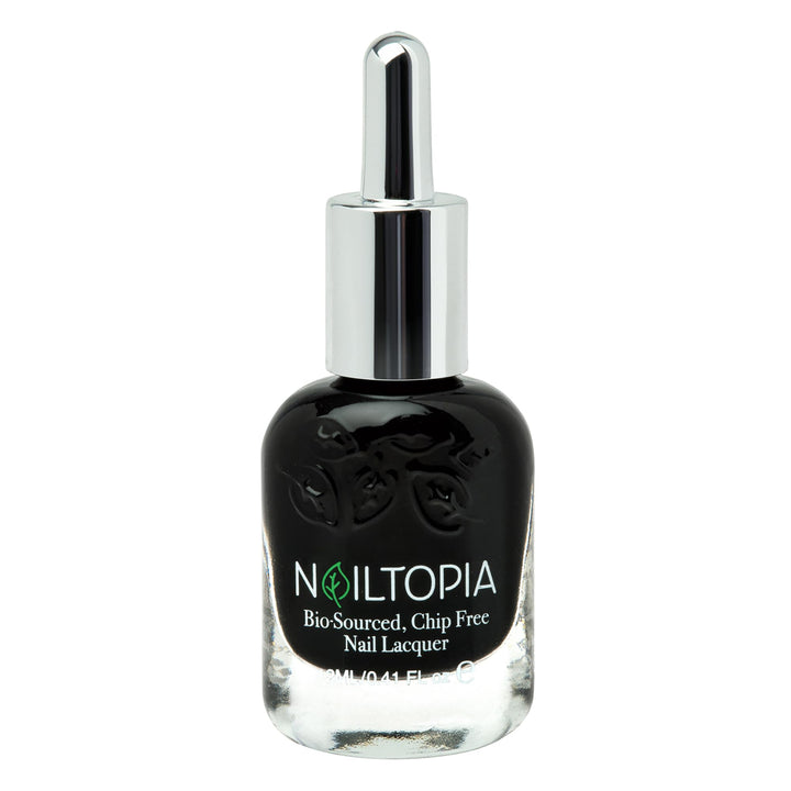 - Plant-Based Chip Free Nail Lacquer - Non Toxic, Bio-Sourced, Long-Lasting, Strengthening Polish - Respect (Black) - 0.41oz