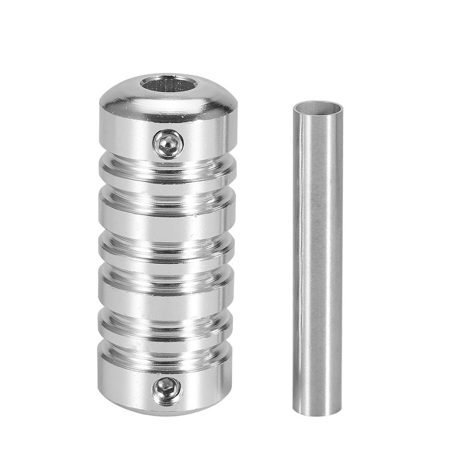 6Colors Tattoo Grips, Tattoo Machine Gun Part Handle Tube Tip Grip Body Art Accessory With Stem Supply(silver)
