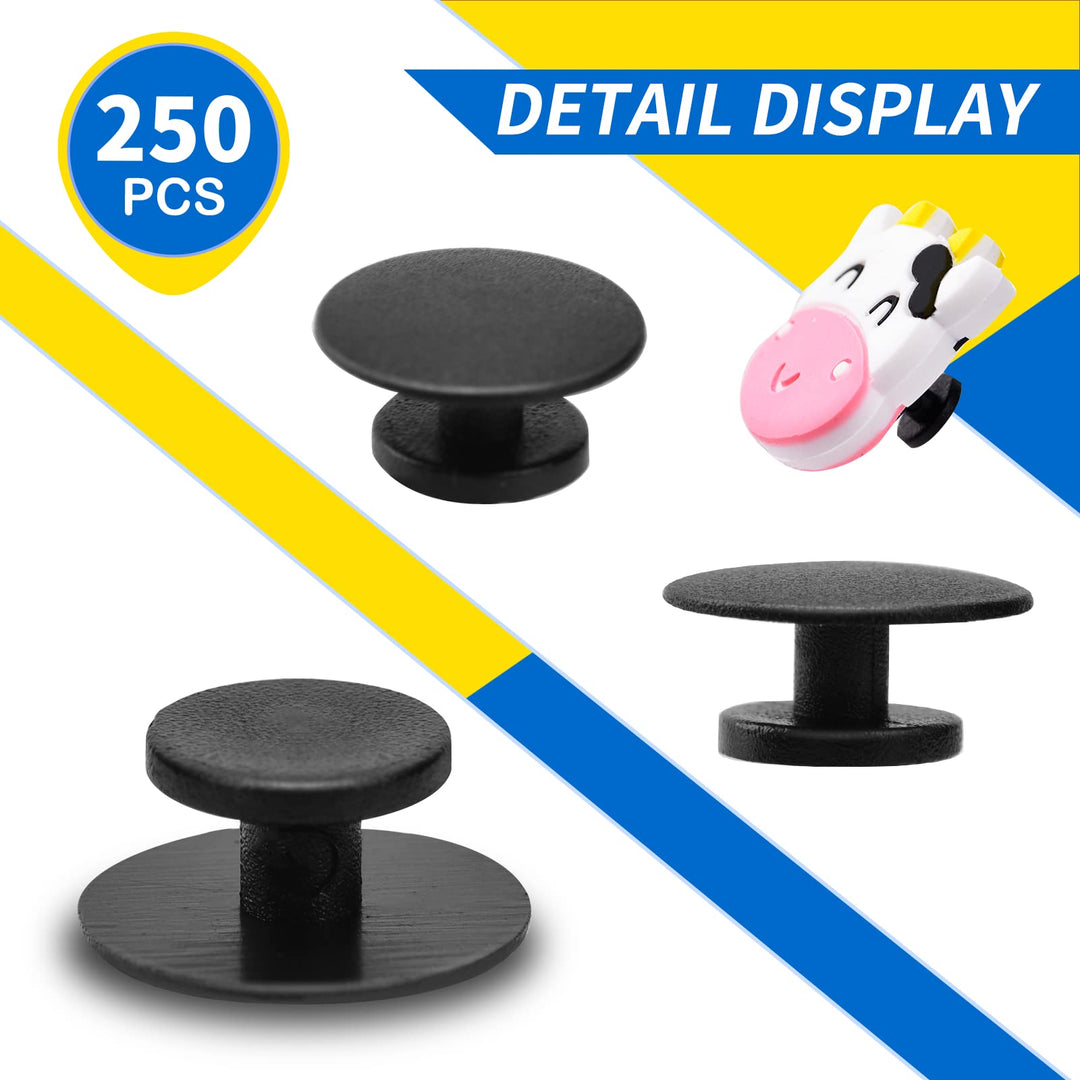 250Pcs Buckle Plastic Button Accessories Charm Backs Shoe Charm Buttons Round Buttons for Wristband Charms Backs Factory DIY Ornaments