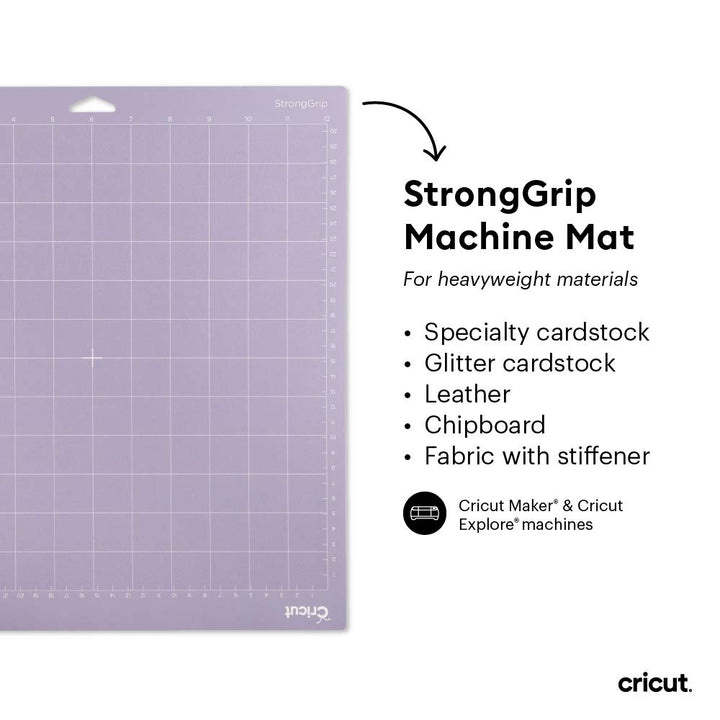 StrongGrip Cutting Mat 12in x 12in, Craft Mat for Maker & Explore, Use with Heavyweight Materials - Specialty Cardstock, Matboard & More, Reusable, Clear Protective Film (3 Count)