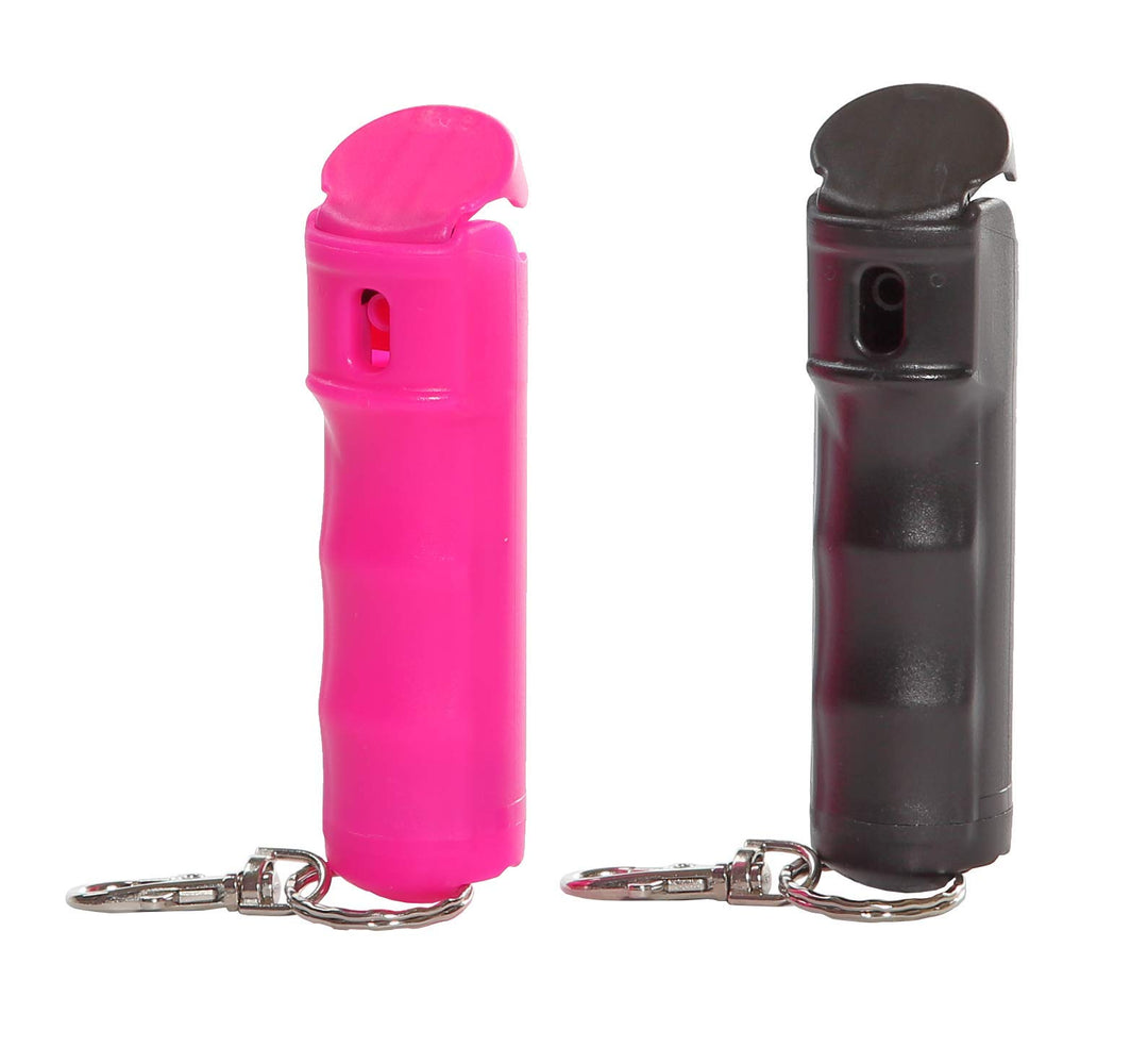 Brand Maximum Strength Pepper Spray with KeyGuard Hard Case (Black) – Accurate 10’ Powerful Pepper Spray, Flip Top Safety Cap, Leaves UV Dye on Skin – Great for Self-Defense, 11 Gram, (80391)