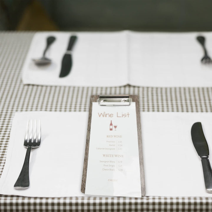 10-Pack Wood Check Presenters for Restaurants, Server Book, Menu Holder for Cafes, Wooden Clip Board, Cute Waitress Book Organizer, Server Note Pads, Guest Check Book 8 x 4 (Black)