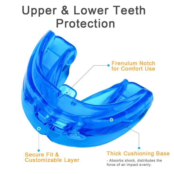 Double Braces Mouth Guard, Mouth Guard Sports, Athletic Mouth Guards, Youth Mouthguard for Upper and Lower Teeth Protection, No Boiling Required for Youth, Teenager