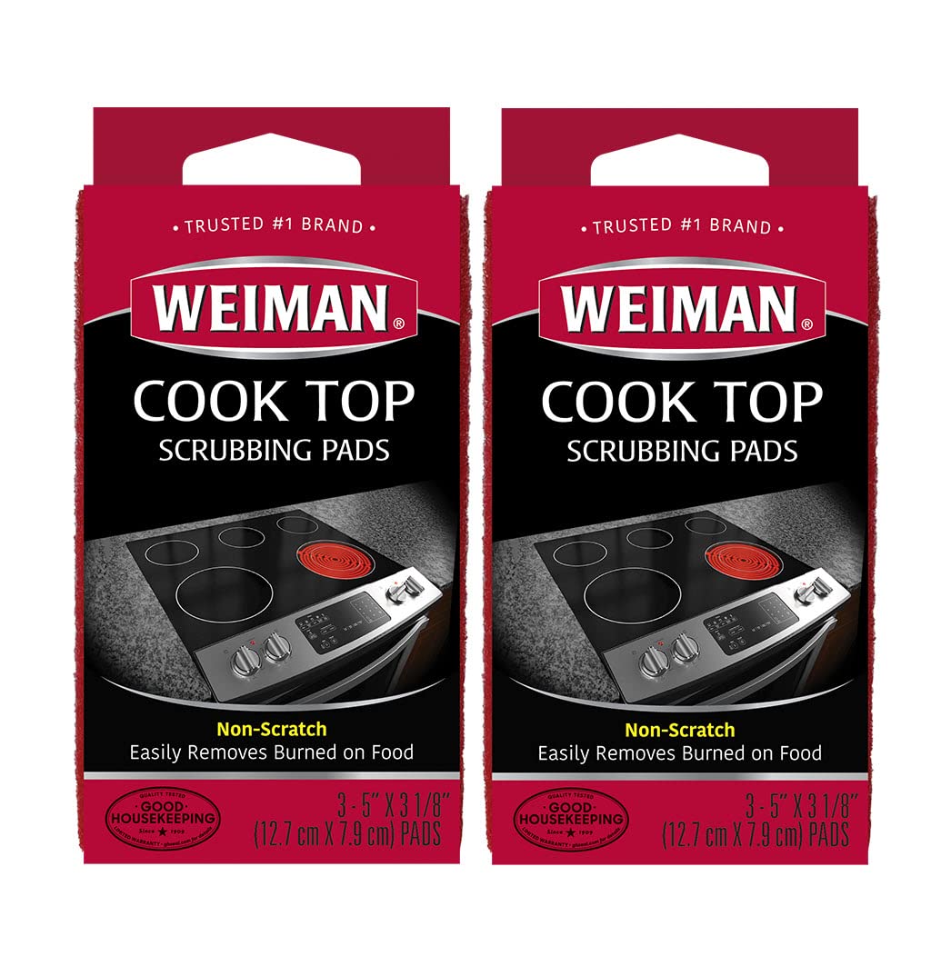 Cook Top Scrubbing Pads, 3 Count, 2 Pack Cuts Through the Toughest Stains - Scrubbing Pads Carefully Wipe Away Residue
