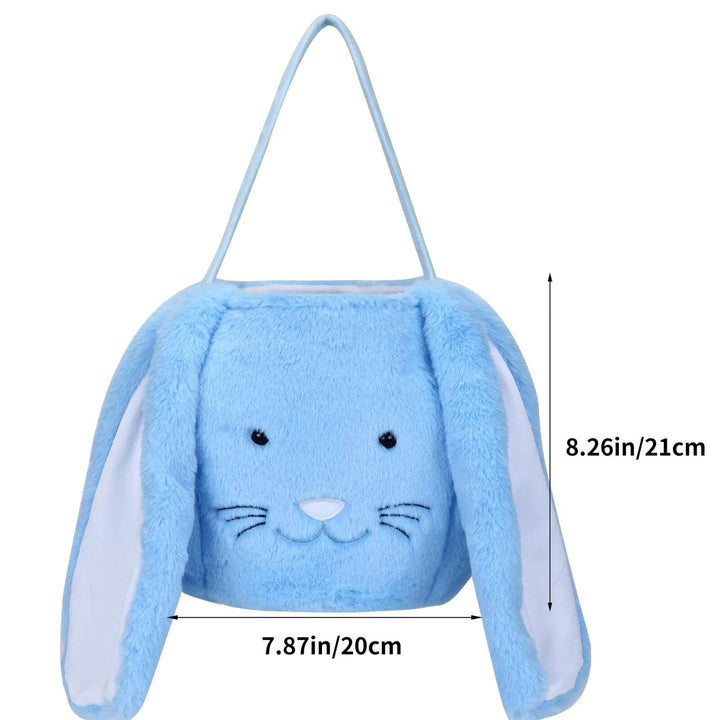 Plush Easter Bunny Basket for Kids Boys Girls Easter Buckets with Long Plush Ear Personalized Egg Hunting Easter Bags,Bunny Kids Easter Tote Bags for Easter Decorations Candy…, Purple
