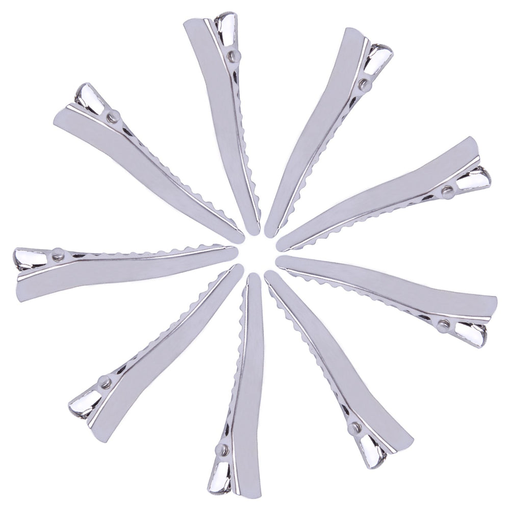 100 Pieces Metal Alligator Hair Clips Pins with Teeth,Length 4.5cm,Blank Silver