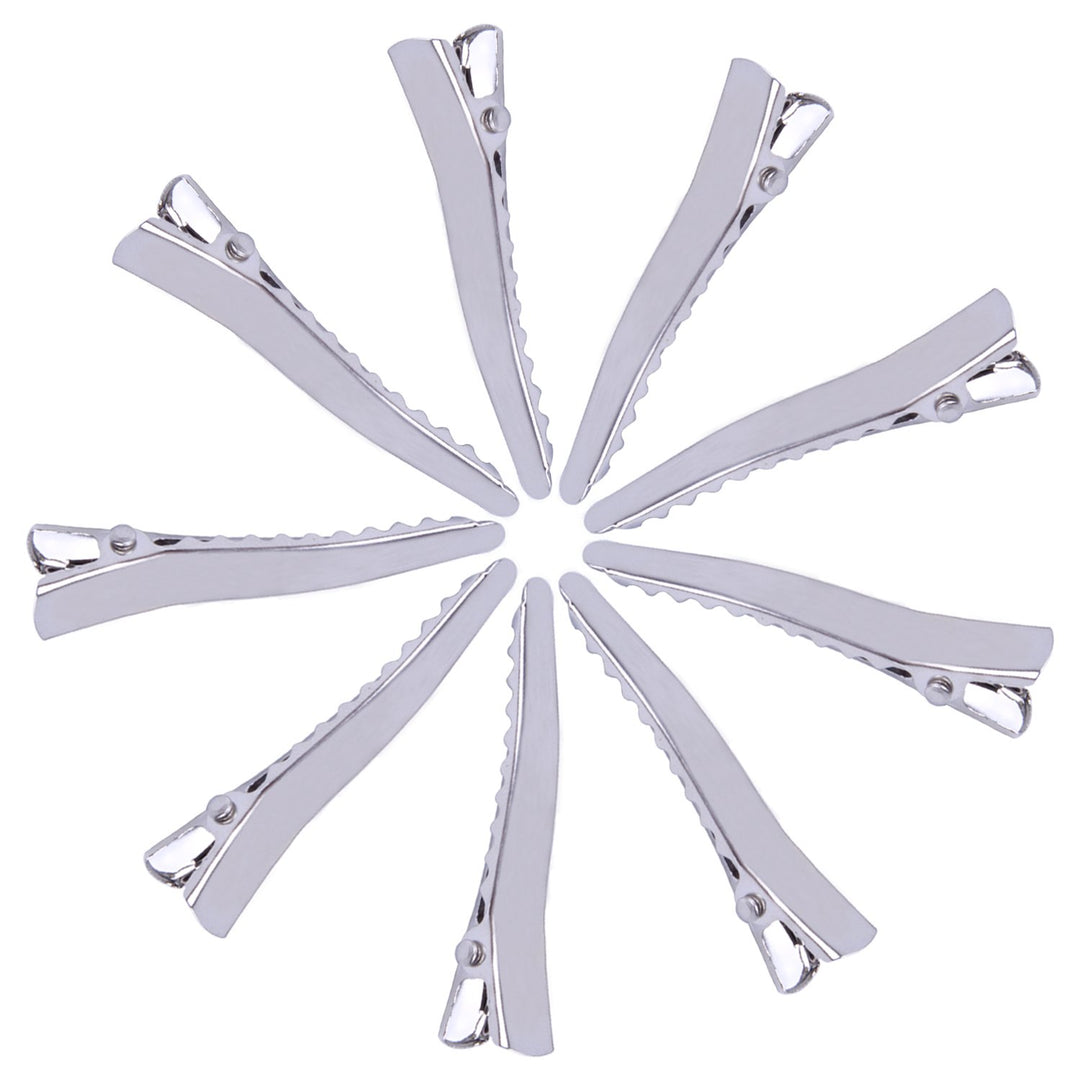 100 Pieces Metal Alligator Hair Clips Pins with Teeth,Length 4.5cm,Blank Silver