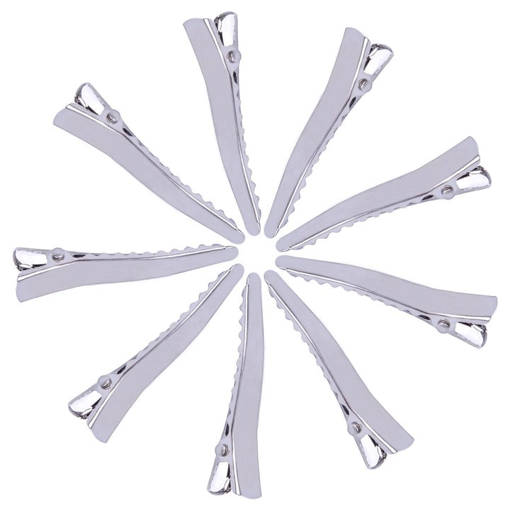 100 Pieces Metal Alligator Hair Clips Pins with Teeth,Length 4.5cm,Blank Silver