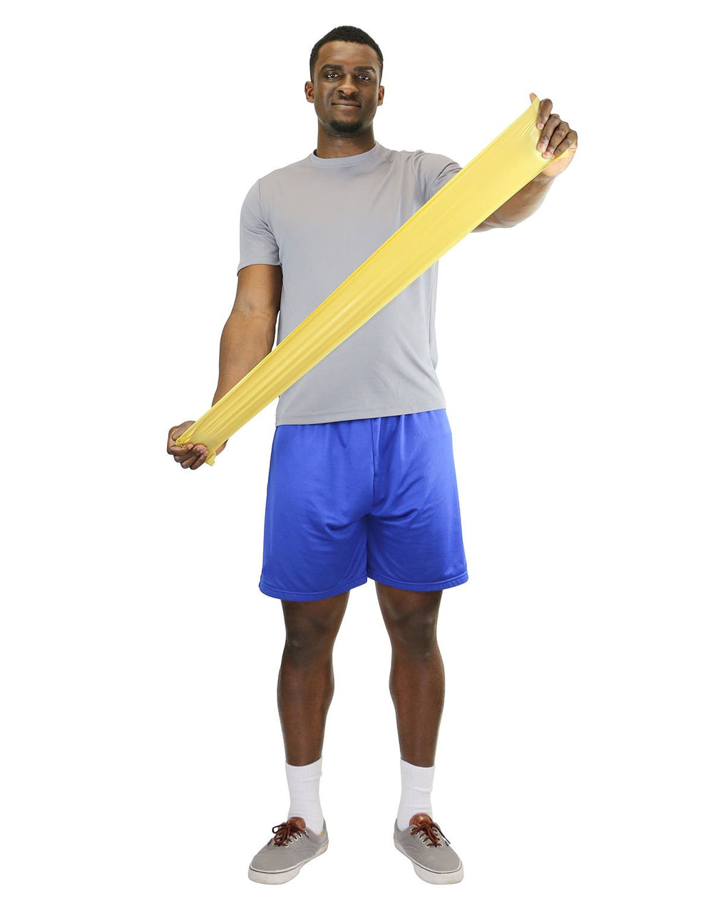 Singles Low Powder Exercise Band, 4-foot singles, Tan: XX-Light (40 count)