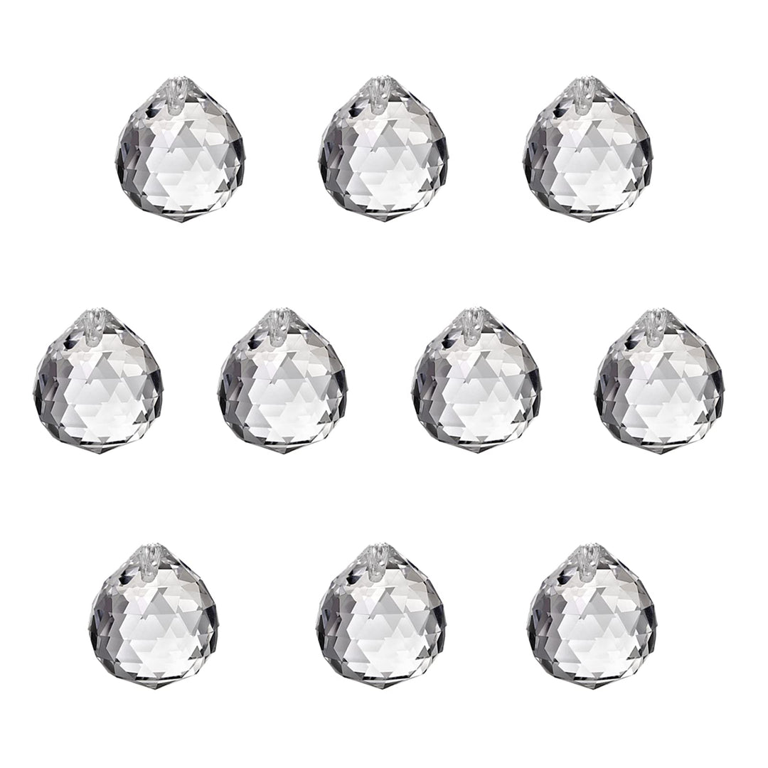 30MM Clear Glass Crystal Prism Pendat Suncatcher Chandelier Parts Lamp Light Pendants Balls Drops Hanging Prisms Home Decor Pack of 10pc (30mm)