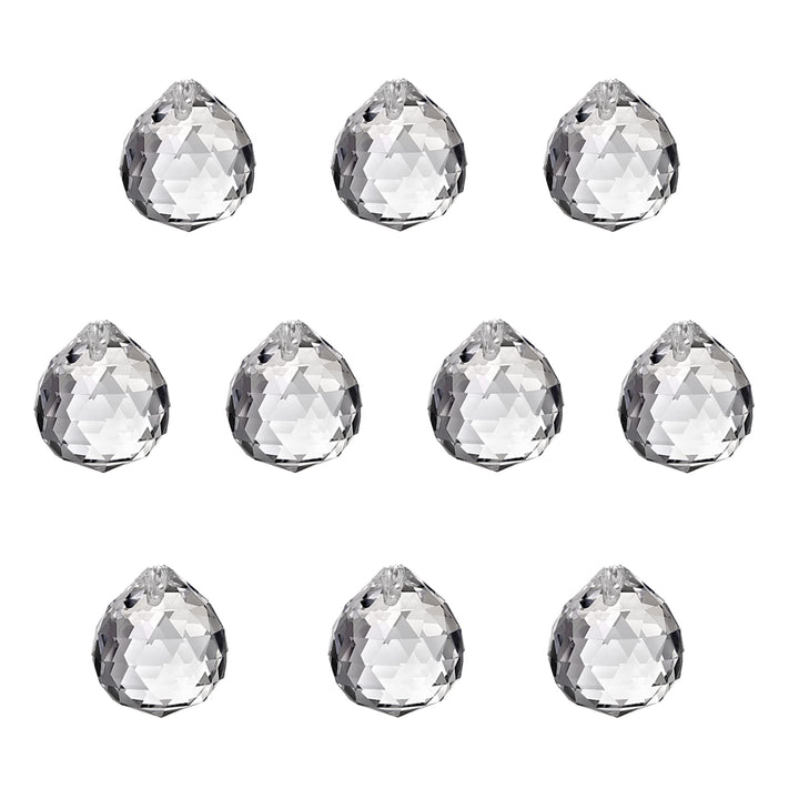 30MM Clear Glass Crystal Prism Pendat Suncatcher Chandelier Parts Lamp Light Pendants Balls Drops Hanging Prisms Home Decor Pack of 10pc (30mm)