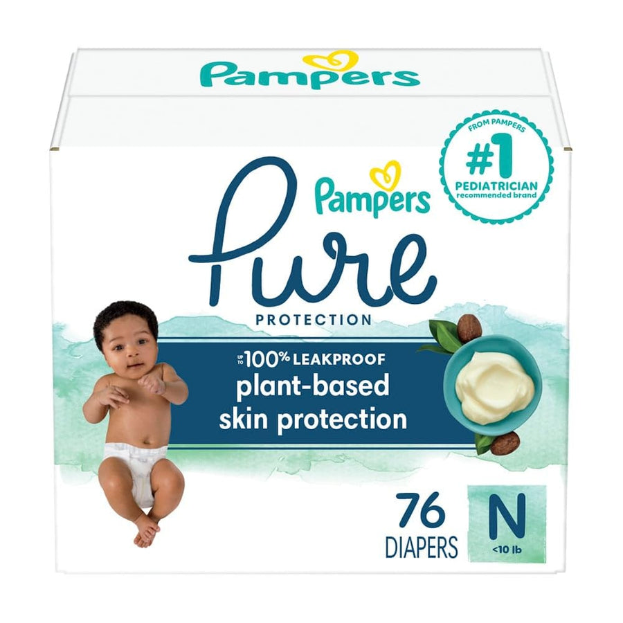 Pure Protection Diapers Newborn - Size 0, 76 Count, Hypoallergenic Premium Disposable Baby Diapers