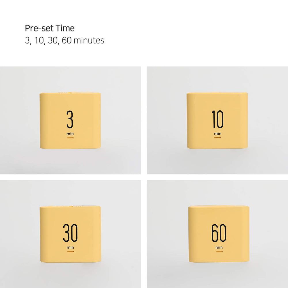 Multi Cube Timer Clock/Rotating Timer (Yellow), Simple Operation, Clock & FILP Timer Gravity Sensor Desk Timer Time Management Productivity Classroom 3,10,30,60 min Timer Setting