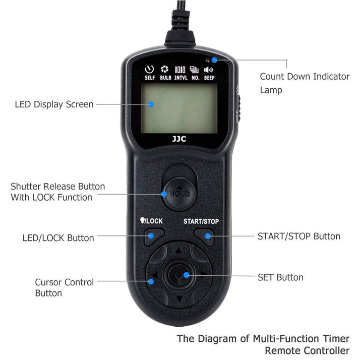 Intervalometer Shutter Release Timer Remote Control for Fujifilm Fuji X100VI X-T5 X-T4 XT3 XT2 X-H2 X-T30 II XT20 XT10 GFX100S GFX100 GFX50S GFX50R XPro3 XPro2 X-T100 X-E3 X-E2S X-A10 X100V X100F