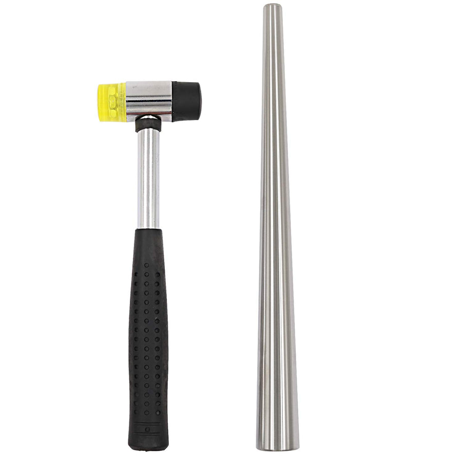 Jewelry Rubber Hammer With Stainless Steel Ring Mandrel Sizer Set Double Face Hammer Jewelers Making Tool