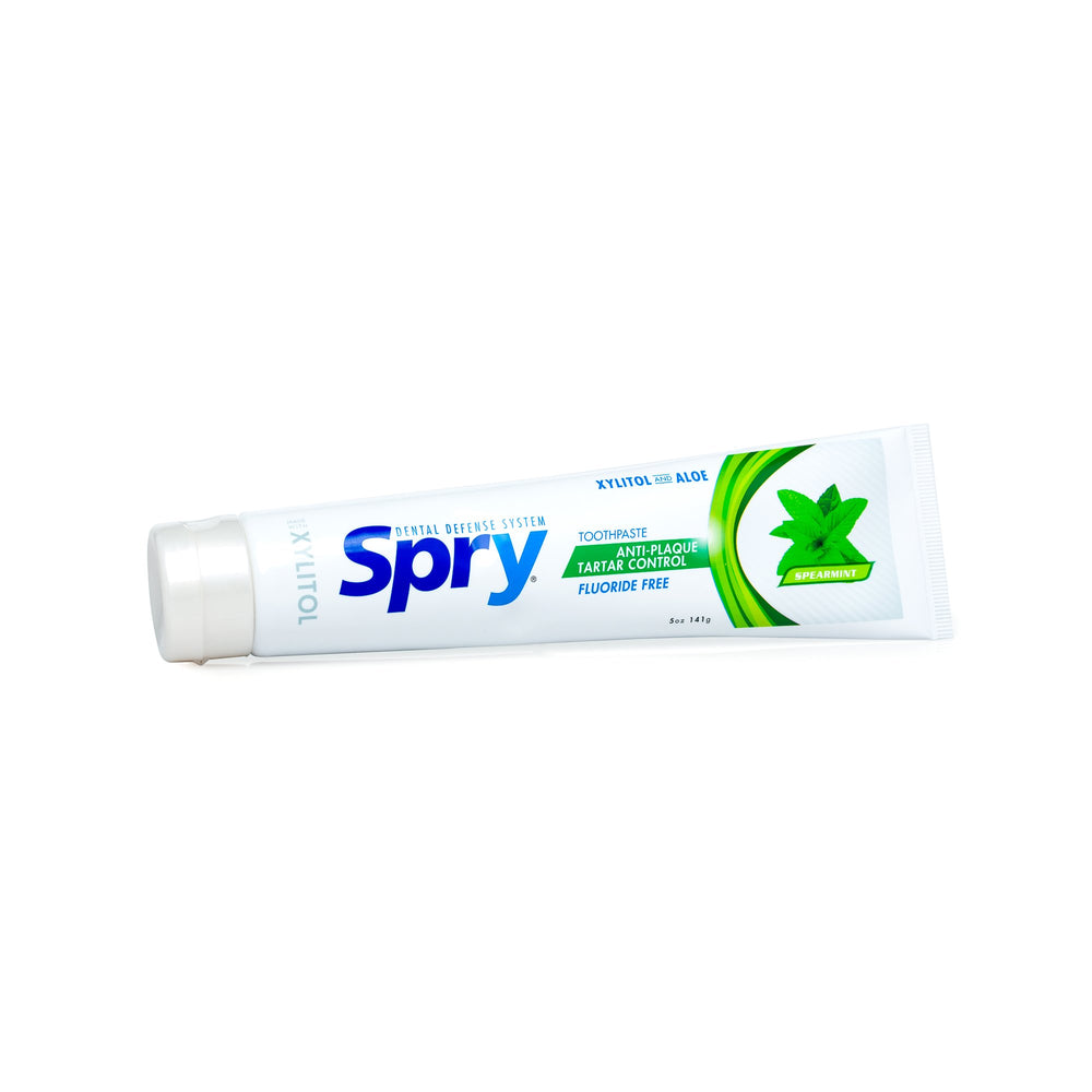 Xylitol Toothpaste 5oz, Fluoride Free Toothpaste Adult and Kids, Teeth Whitening Toothpaste with Xylitol, Natural Breath Freshening, Mouth Moisturizing Ingredients, Spearmint (Pack of 1)