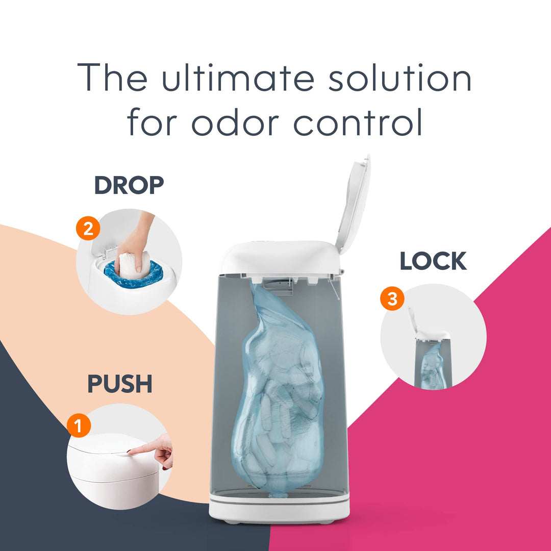 Expressions Pail | Odor-Controlling Baby Diaper Disposal System | Includes Diaper Pail and 1 Starter Refill Bag