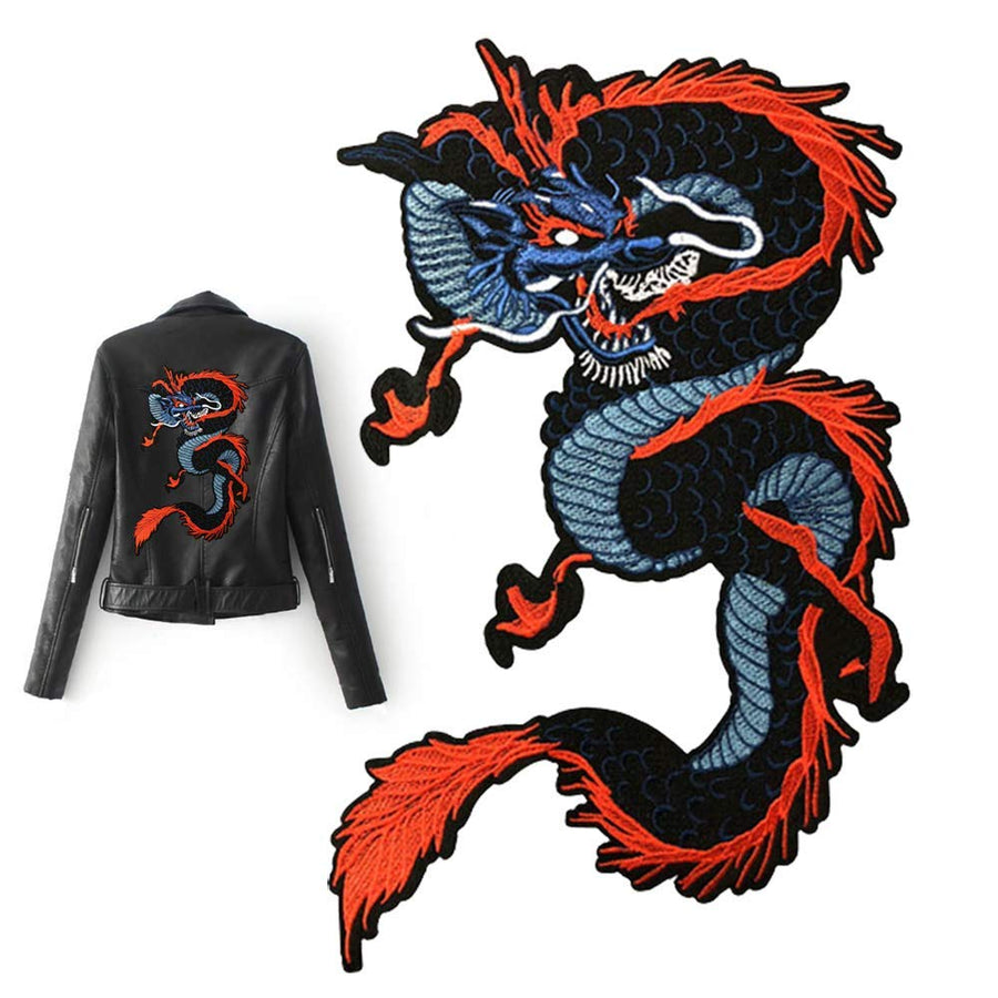Dragon Lrage Iron On Patch Embroidered Applique 13.4Inch Dragon Sew on Patches for DIY Costume, Jackets, Jeans, Clothing, Bags