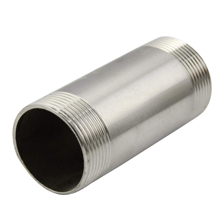 2PCS Stainless Steel Pipe Fitting, 1/2 Male x 1/2 NPT Male Threaded SS304 Nipple Cast Extension Pipe, 8 Length