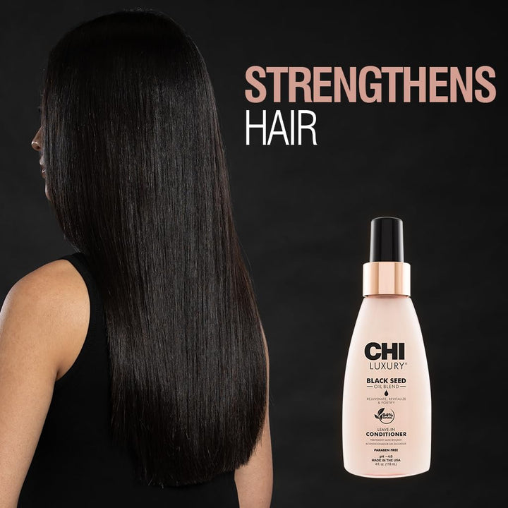 Luxury Black Seed Oil Leave-In Conditioner, Moisturizing Treatment To Strengthen Hair, Thermal Protectant, Sulfate, Paraben & Gluten-Free, 4 Oz