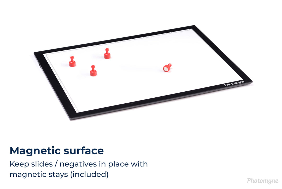Magnetic Slide Viewer Light Box | Light Pad Backlight | A4 Negative Viewer | Film Negatives & Old Slides Scanning | Hands-Free Ultra-Thin Light Table | Ultimate Brightness (with USB Adapter) - Black