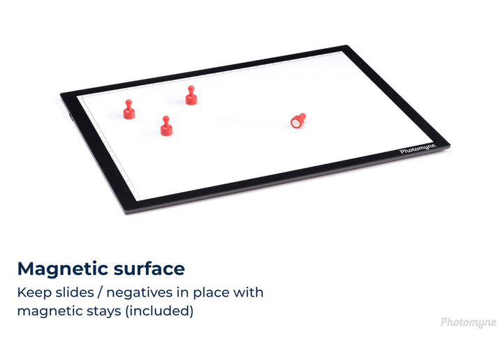 Magnetic Slide Viewer Light Box | Light Pad Backlight | A4 Negative Viewer | Film Negatives & Old Slides Scanning | Hands-Free Ultra-Thin Light Table | Ultimate Brightness (with USB Adapter) - Black