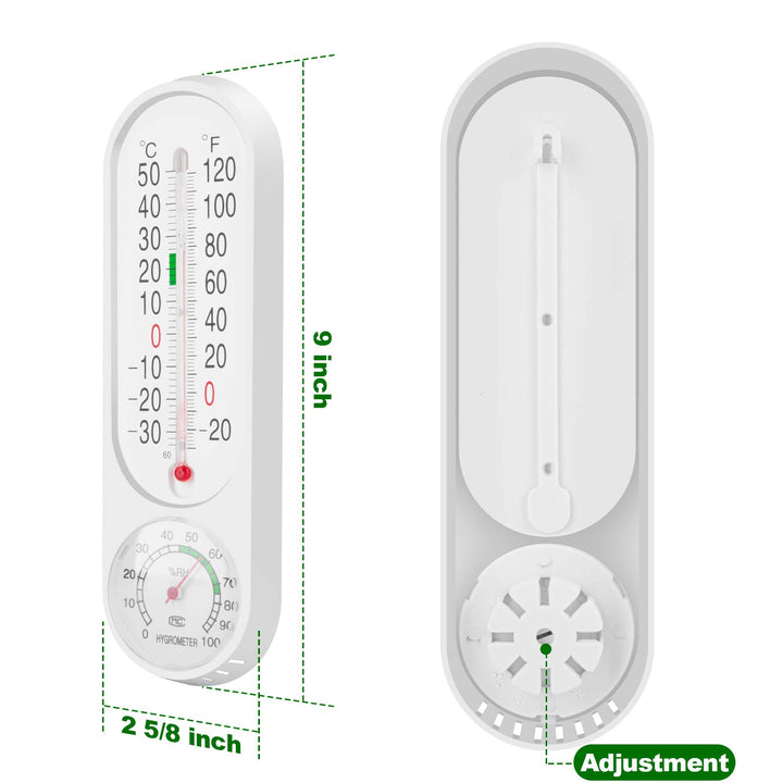 Outdoor/Indoor Thermometer Hygrometer Humidity Meter Thermometers Temperature Humidity Gauge Meter with Celsius/Fahrenheit (/) for Patio Field Cellar Garden Humidors Greenhouse Closet