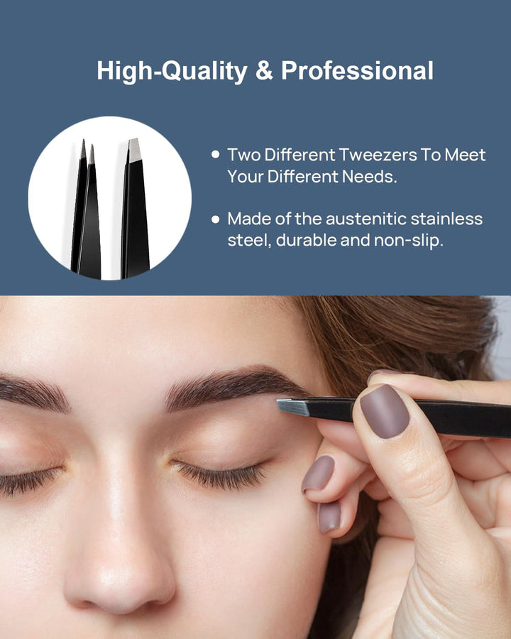 10X(300R) & 20X(200R) Magnifying Mirrors and Two Eyebrow Tweezers Kits, 3.5 Two Suction Cups Magnifier Travel Set