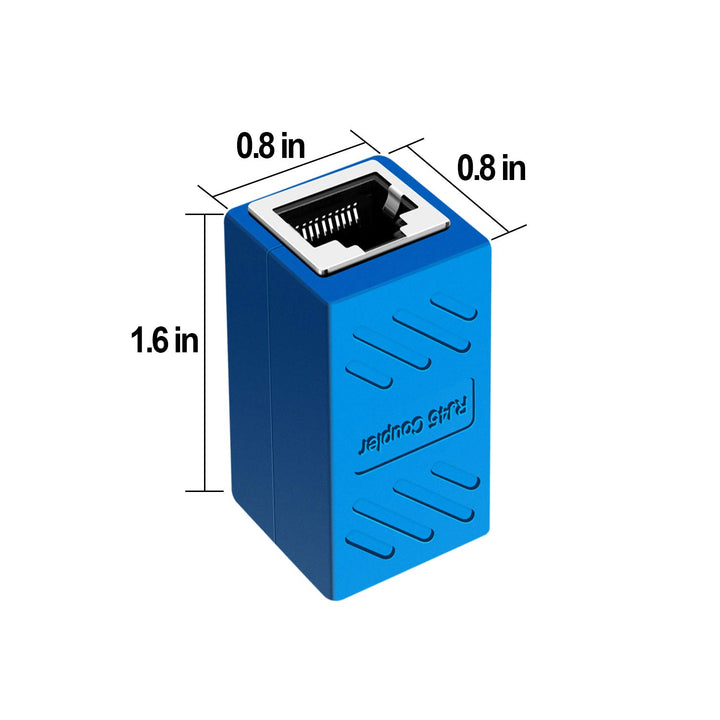 RJ45 Coupler, Internet Cable Connectors Female to Female, Cat6 Inline Couplerin, for Cat7/Cat6/Cat5/Cat5e Ethernet Extension Cable (2 Pack Blue)