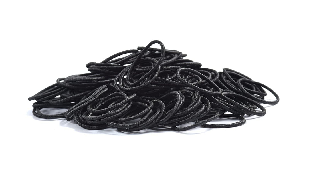 Small Hair Elastics for Girls, Soft and Comfy Rubber Bands, 100 PCS Hair Ties, Black