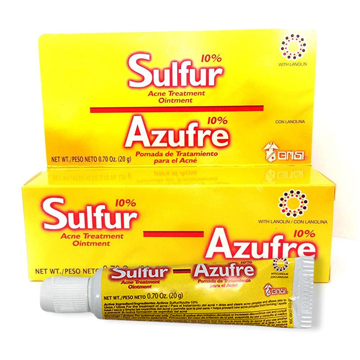 Sulfur 10% Oinment with Lanolin - Pomada de Azufre tratamiento para el Acne