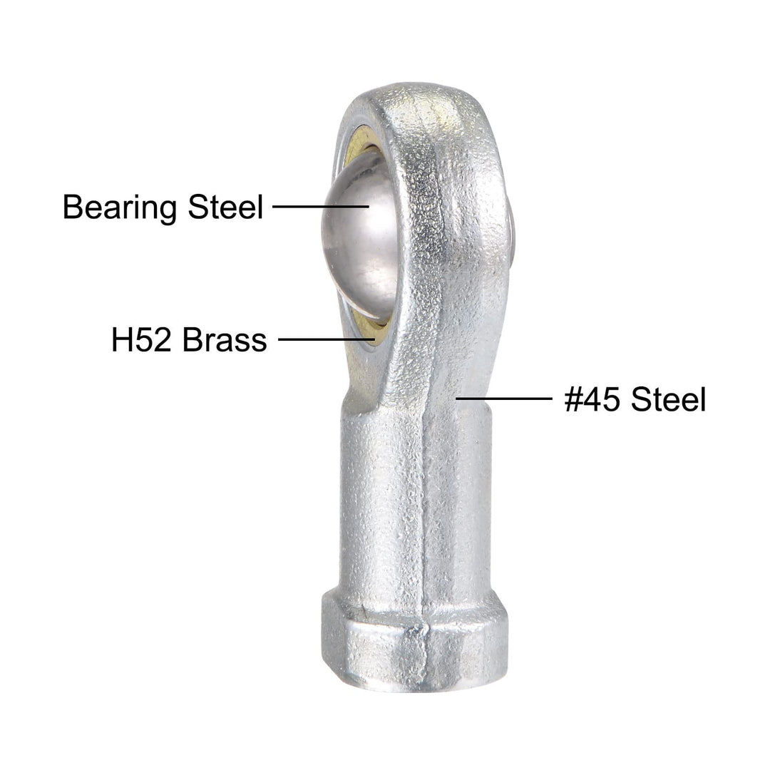 2pcs SI8TK PHSA8 Spherical Rod End Bearing 8mm Bore Self-Lubricated Joint Bearing M8x1.25 Right Hand Female Thread Connector