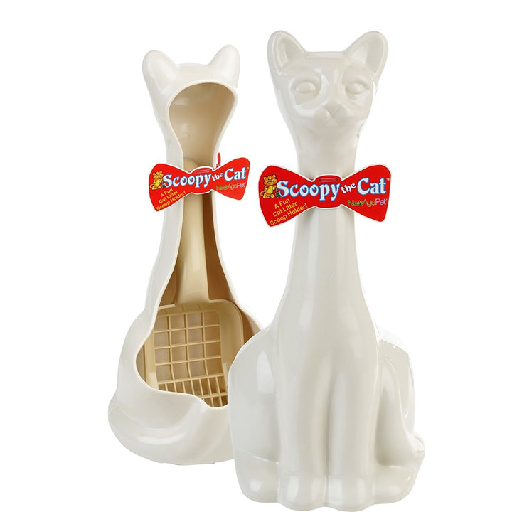 Scoopy Cat Litter Holder w/Scoop,White (IND003W)