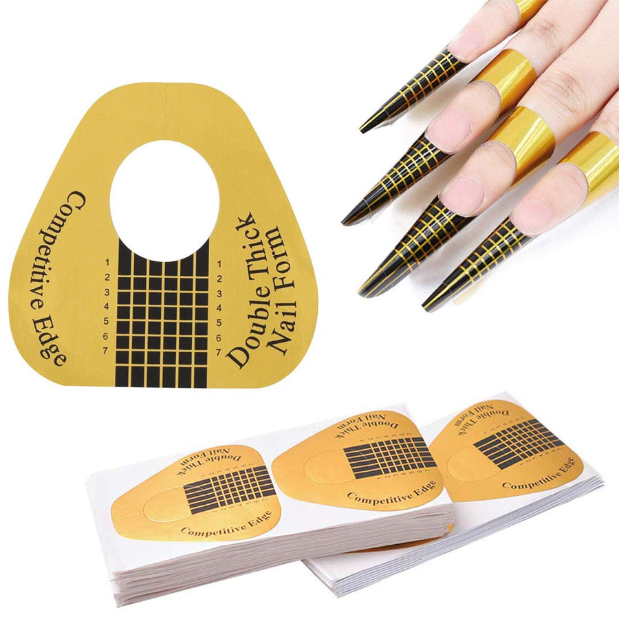 100 Pcs Nail Art Form Guide Sticker, Horseshoe-Shaped Nail Stickers Art Acrylic Nail Gel Nail Extention Tips