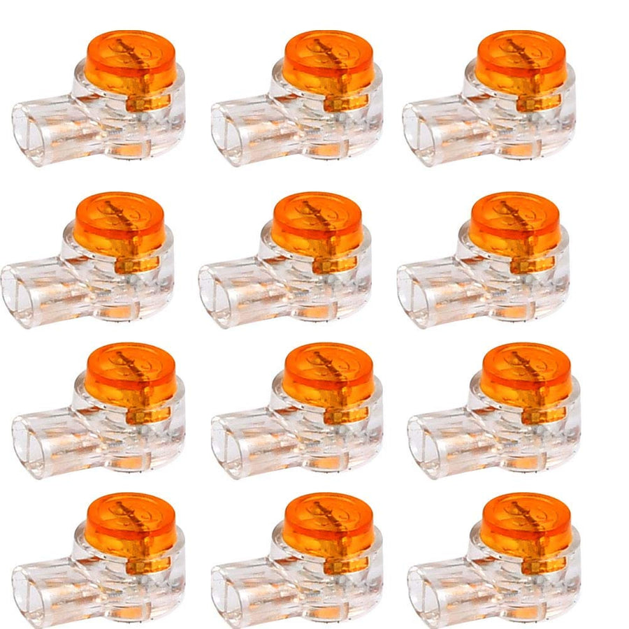 200PCS Waterproof Gel-Filled Orange Clear Button Telephone Wire Connectors UY Butt Splice Connector K1 Network Cable Terminals