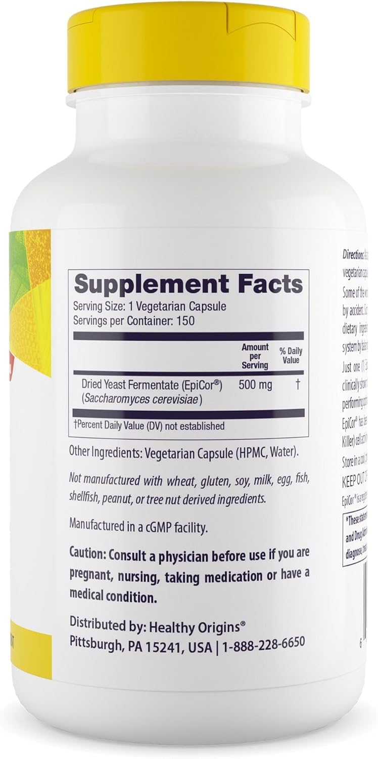 EpiCor 500 mg (Immune Support, Non-GMO, Gluten Free), 150 Veggie Capsules