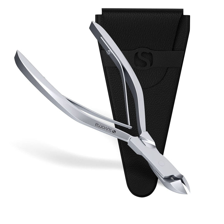 Manipro Professional Cuticle Nail Nipper Cutter with Leather Case, Polished Steel, 3.2 Ounce