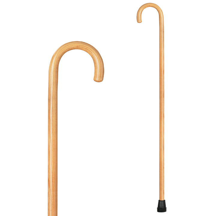 CAREX Wooden Walking Cane - Round Handle Wood Cane With Natural Ash Finish and Rubber Tip - Traditional Style Walking Stick for Men and Women, 36 Inch Height, 7/8 Inch Diameter Natural Ash Finish, 1 Count