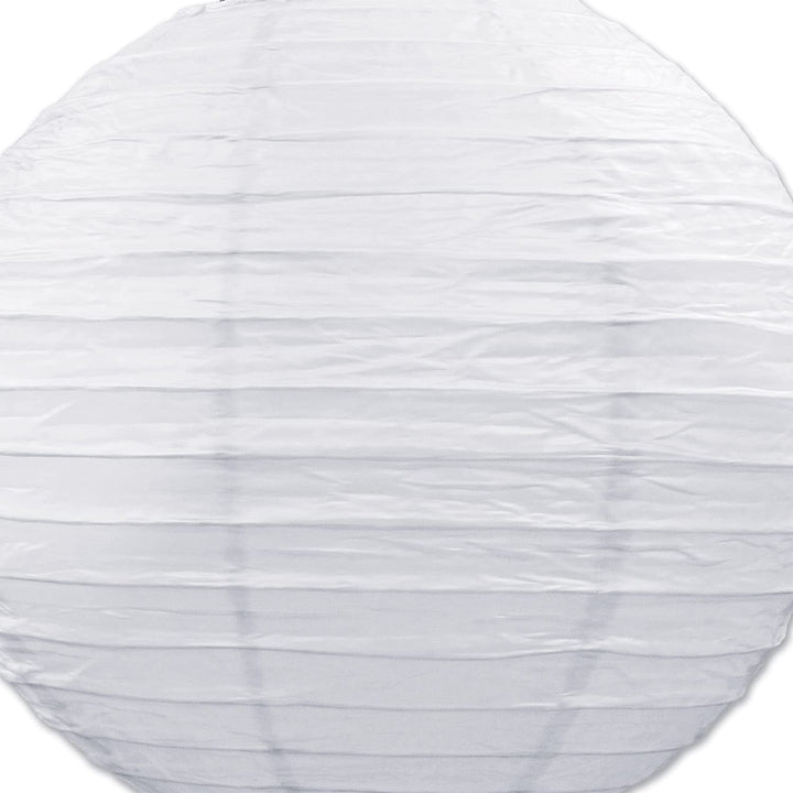 Jumbo Paper Lantern, White Hanging Decorations with Metal Support & Transparent Cord for Weddings, Graduation Parties, & Special Events, 30”