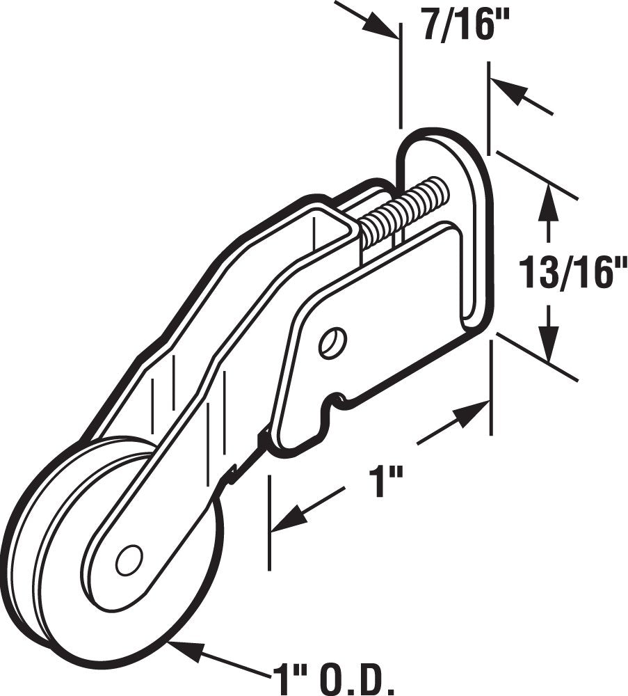 Products B 656 Screen Door Roller Assembly with 1-Inch Steel Ball Bearing Roller,(Pack of 2)