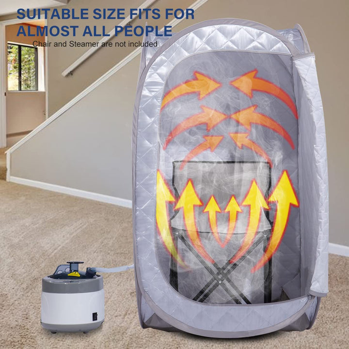 Portable Sauna Tent, Foldable One Person Full Body Spa for Detox Therapy Without Steamer - Grey