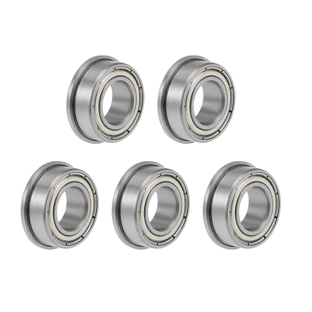 F63800ZZ Flange Ball Bearing 10x19x7mm Shielded Chrome Bearings 5pcs