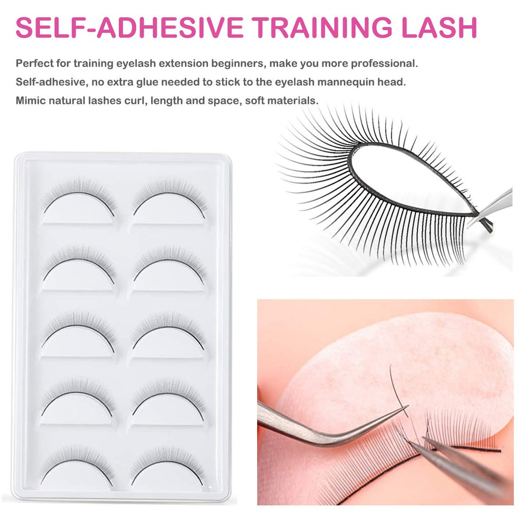 Lash Eyelash Extension Kit, Eyelash Extension Supplies With Mannequin Head For Beginners Eyelashes Extensions Practice Kit Lip Makeup Eyelash Grafting Training Tool Kit with Individual Lashes Glue