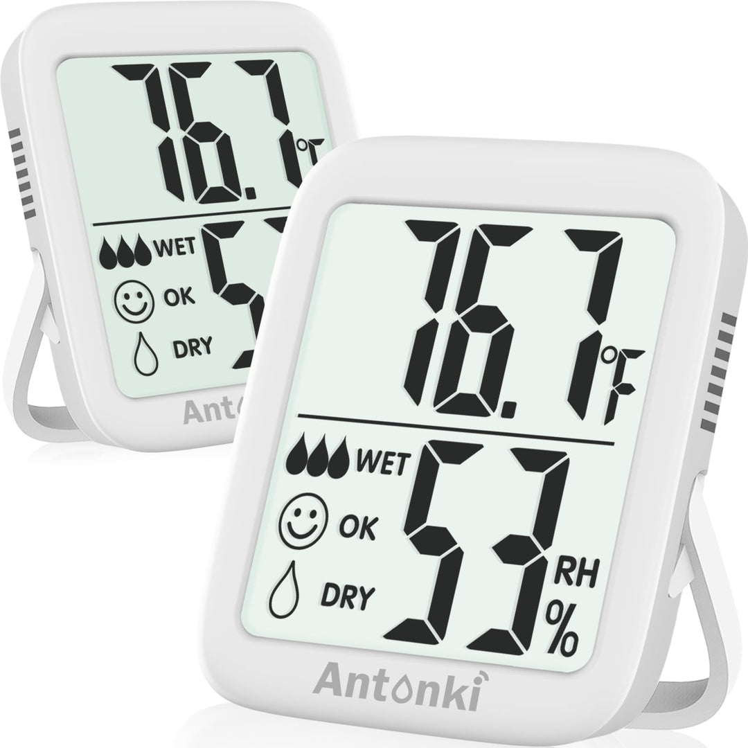 2 Pack Room Thermometer for Home, Digital Temperature and Humidity Monitors, Indoor Hygrometer Sensor, Humidity Gauge, Humidity Meter for Baby Room, Terrarium, Incubator, Greenhouse