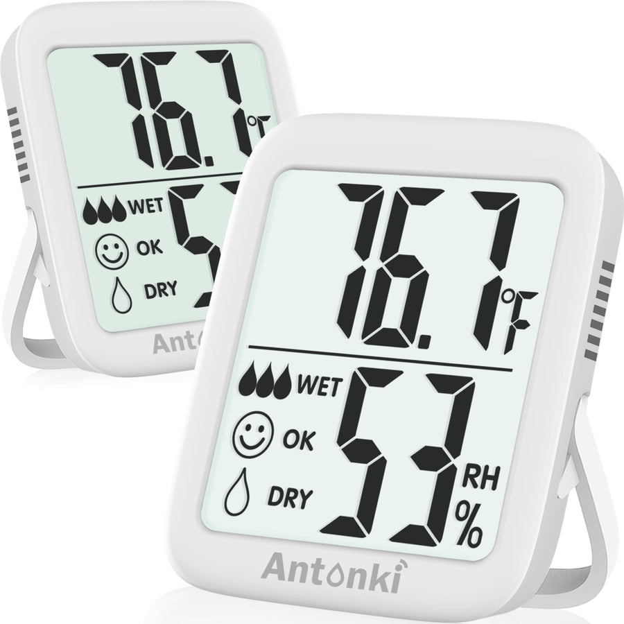 2 Pack Room Thermometer for Home, Digital Temperature and Humidity Monitors, Indoor Hygrometer Sensor, Humidity Gauge, Humidity Meter for Baby Room, Terrarium, Incubator, Greenhouse